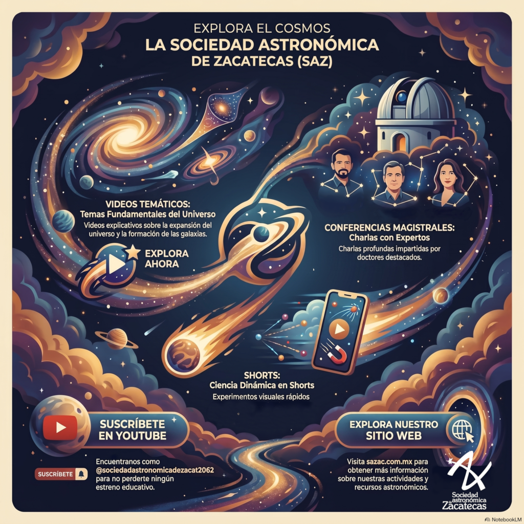 ¡La Sociedad Astronómica de Zacatecas (SAZ) llega a YouTube! Explora el Cosmos On-Demand
